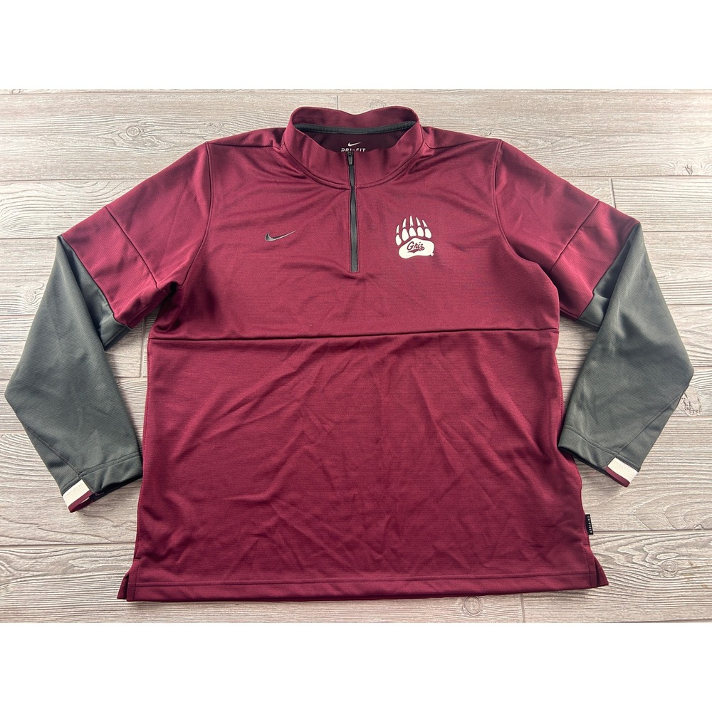 Nike Montana Grizzlies Griz Dri-FIT Quarter Zip Pullover Maroon Mens XL